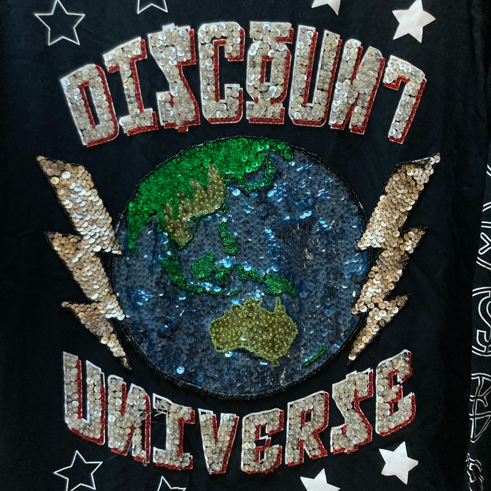 DISCOUNT UNIVERSE THE EMBELLISHED WORLD IS YOURS TEE